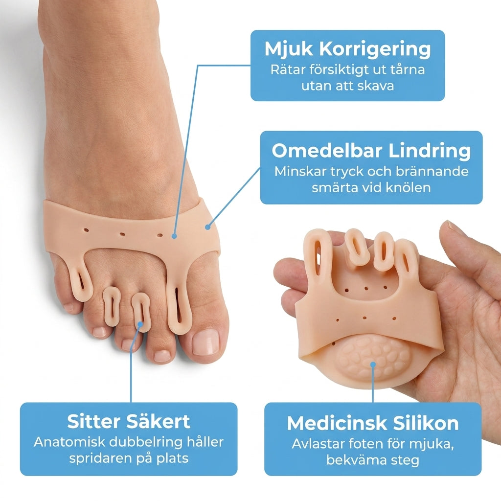 Disper® Mjuk Silikon Tåriktare/Spridare För Hammartå