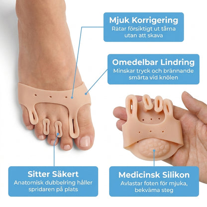 Disper® Mjuk Silikon Tåriktare/Spridare För Hammartå